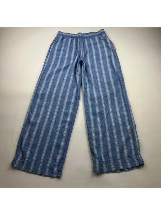 Old Navy Pants - Old Navy Bright Blue Striped Linen Blend Pull On Lounge Pant S